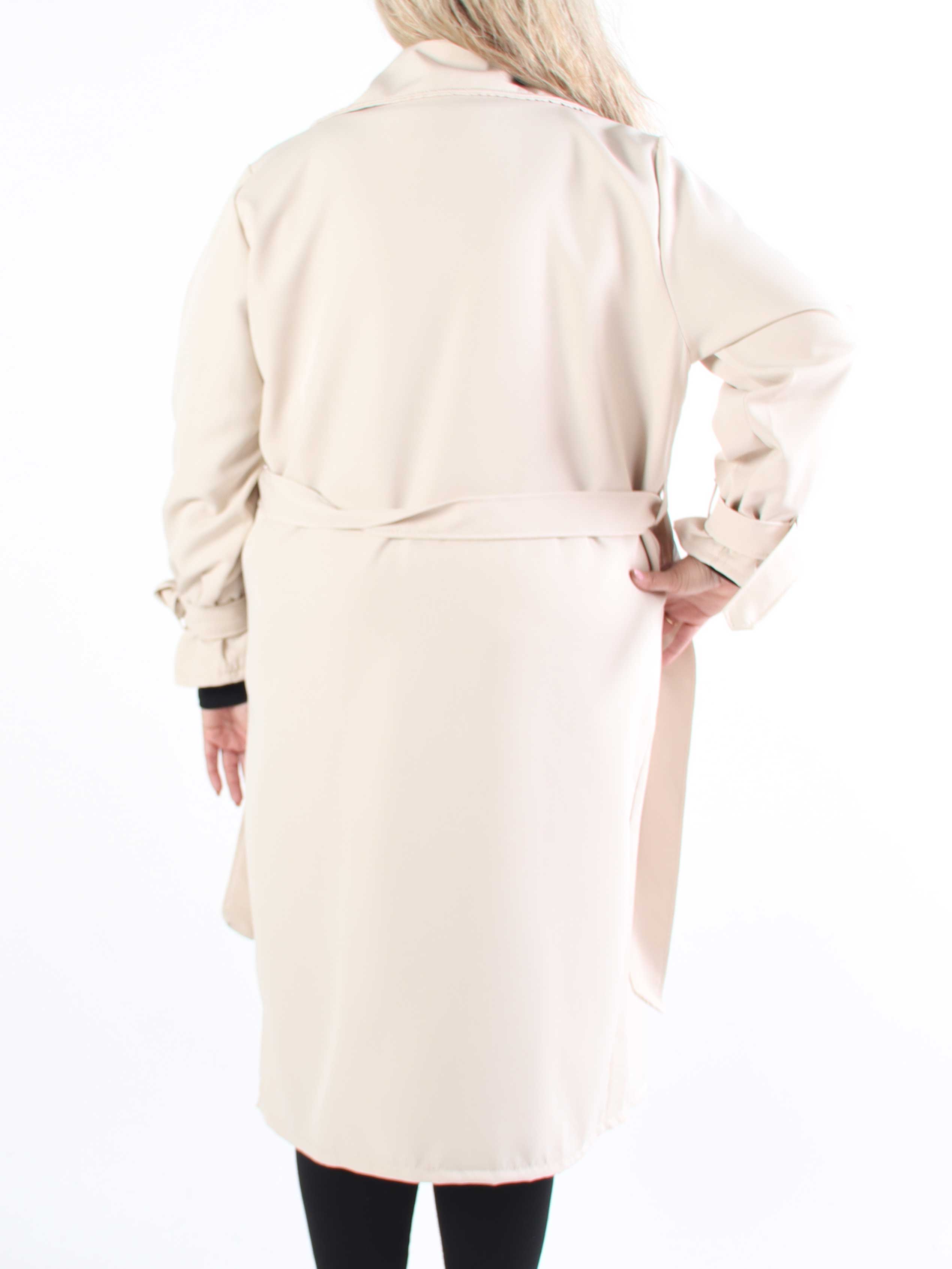 Sharpay - Lätt trenchcoat i plusstorlek med knytband